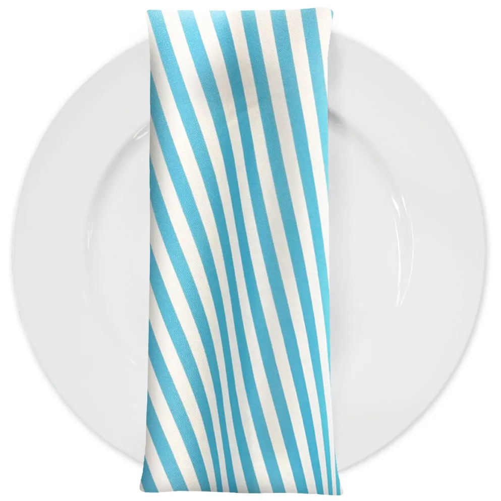 Seersucker (Poly Print) Table Napkin in Turquoise