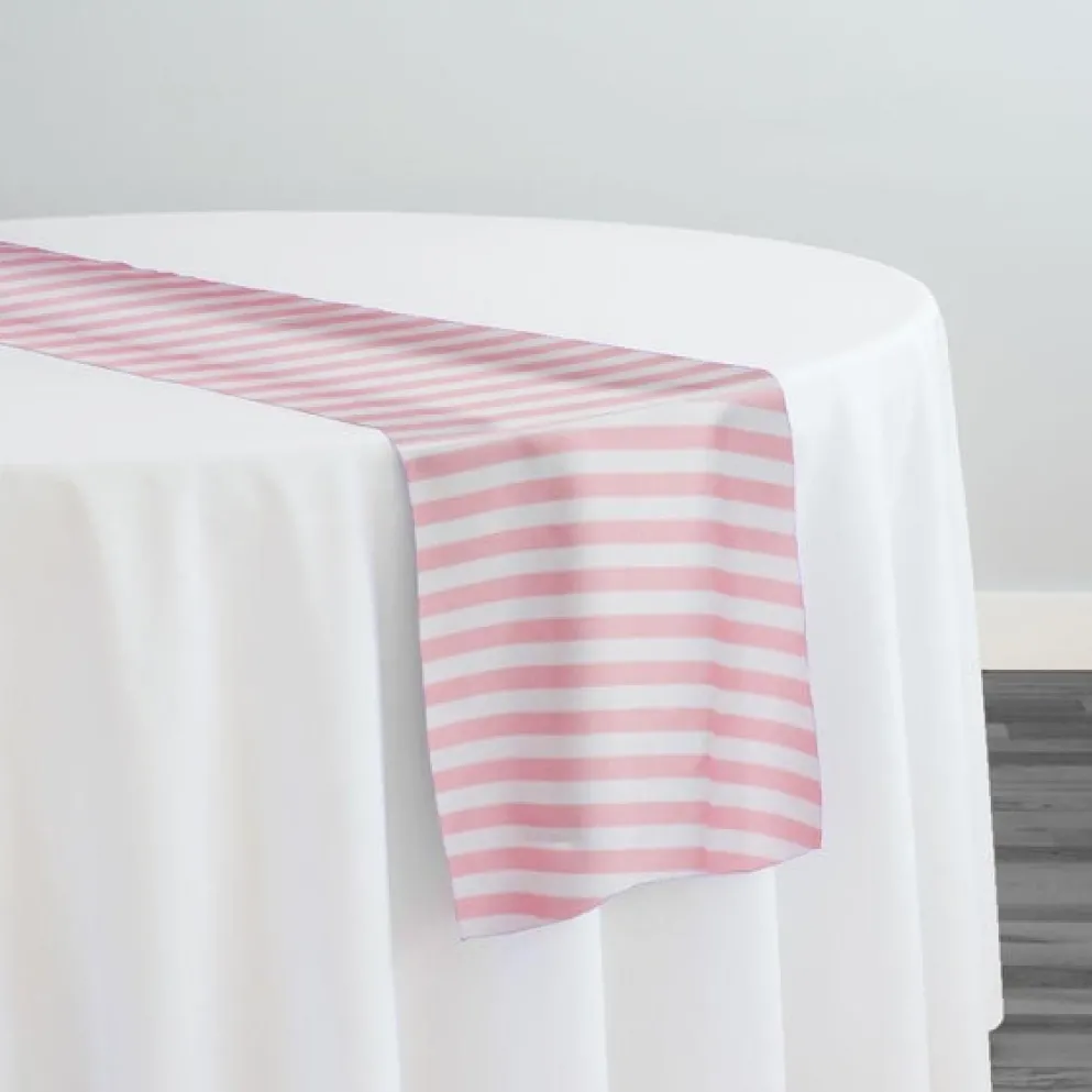 Seersucker (Poly Print) Table Runner in Pink