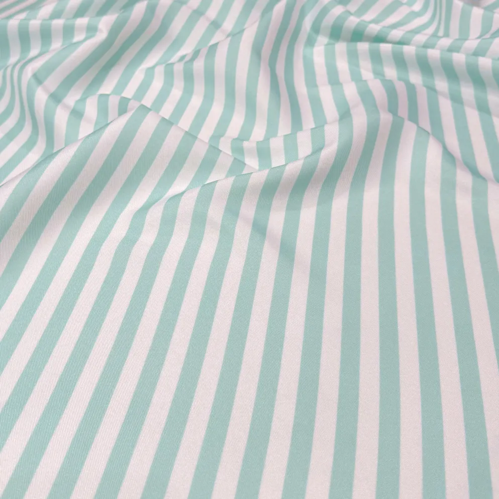 Seersucker (Poly Print) Table Runner in Teal Green