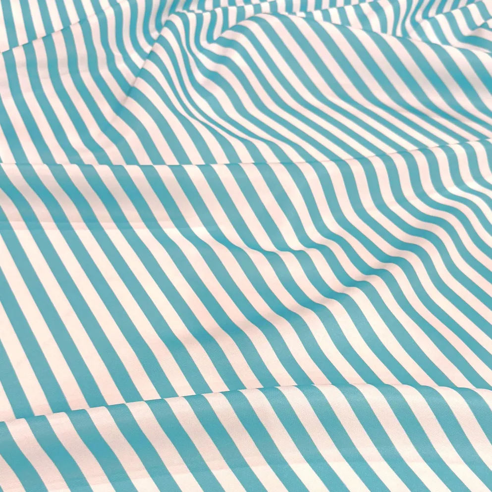 Seersucker (Poly Print) Table Runner in Turquoise