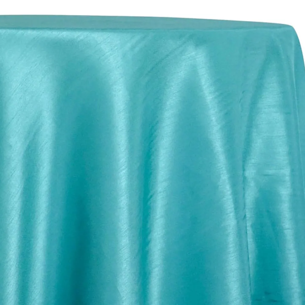 Shantung Satin (Reversible) Table Linen in Teal Green