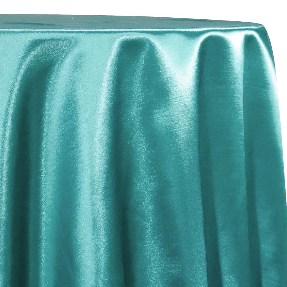 Shantung Satin (Reversible) Table Linen in Teal Green