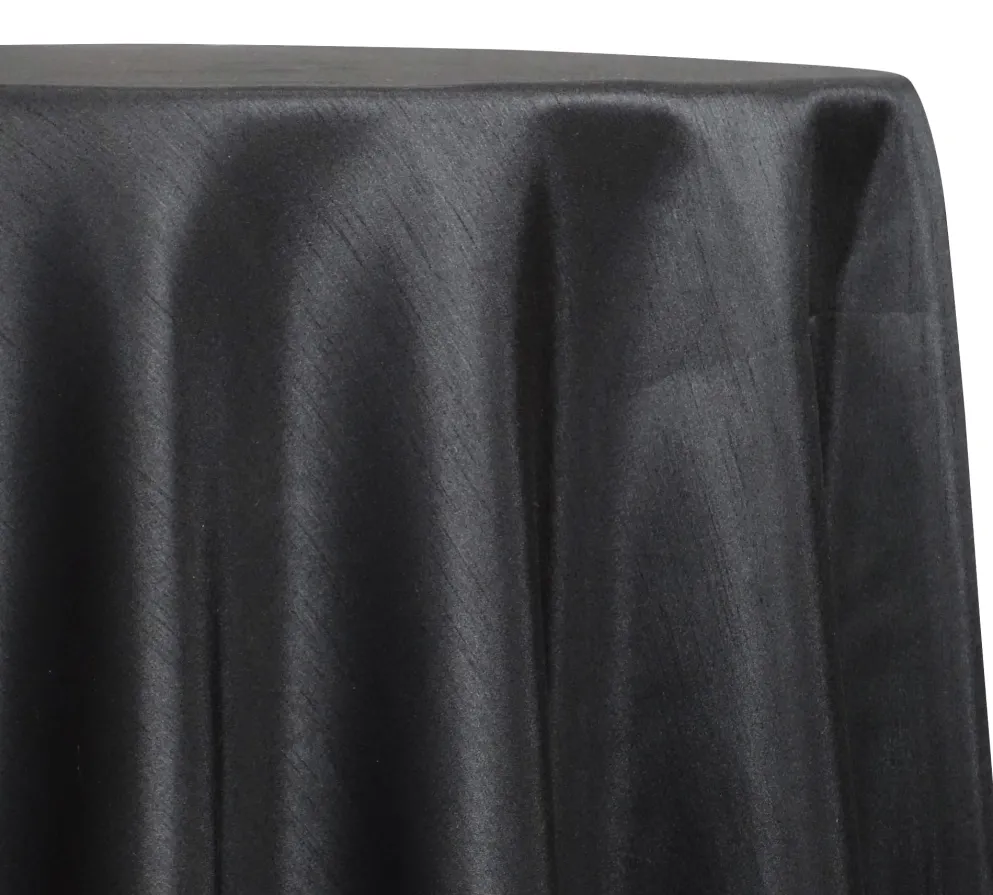 Shantung Satin (Reversible) Table Linen in Black