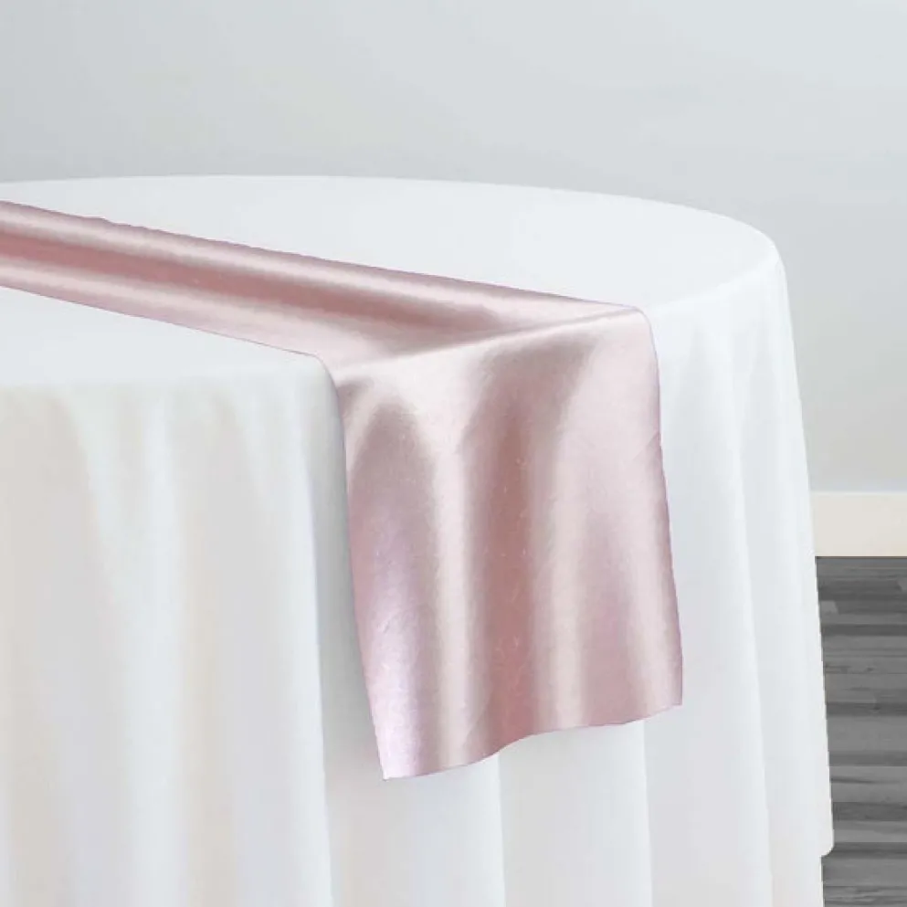 Shantung Satin (Reversible) Table Runner in Pink