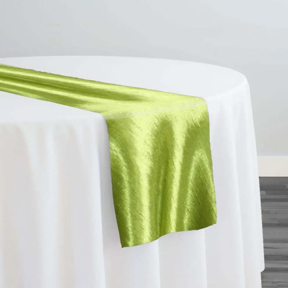 Shantung Satin (Reversible) Table Runner in Willow Green