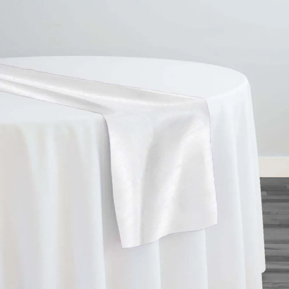 Shantung Satin (Reversible) Table Runner in White
