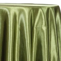 Shantung Satin (Reversible) Table Linen in Olive