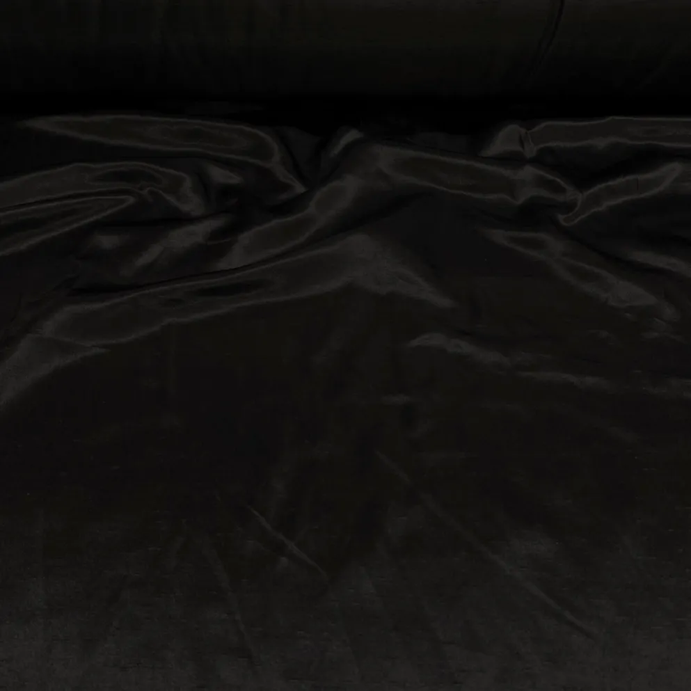 Shantung Satin (Reversible) Table Napkin in Black