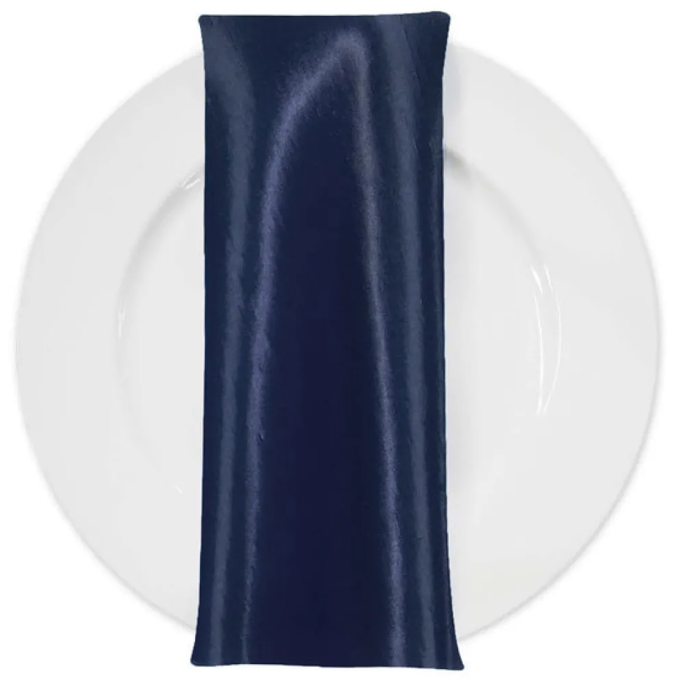 Shantung Satin (Reversible) Table Napkin in DK Navy