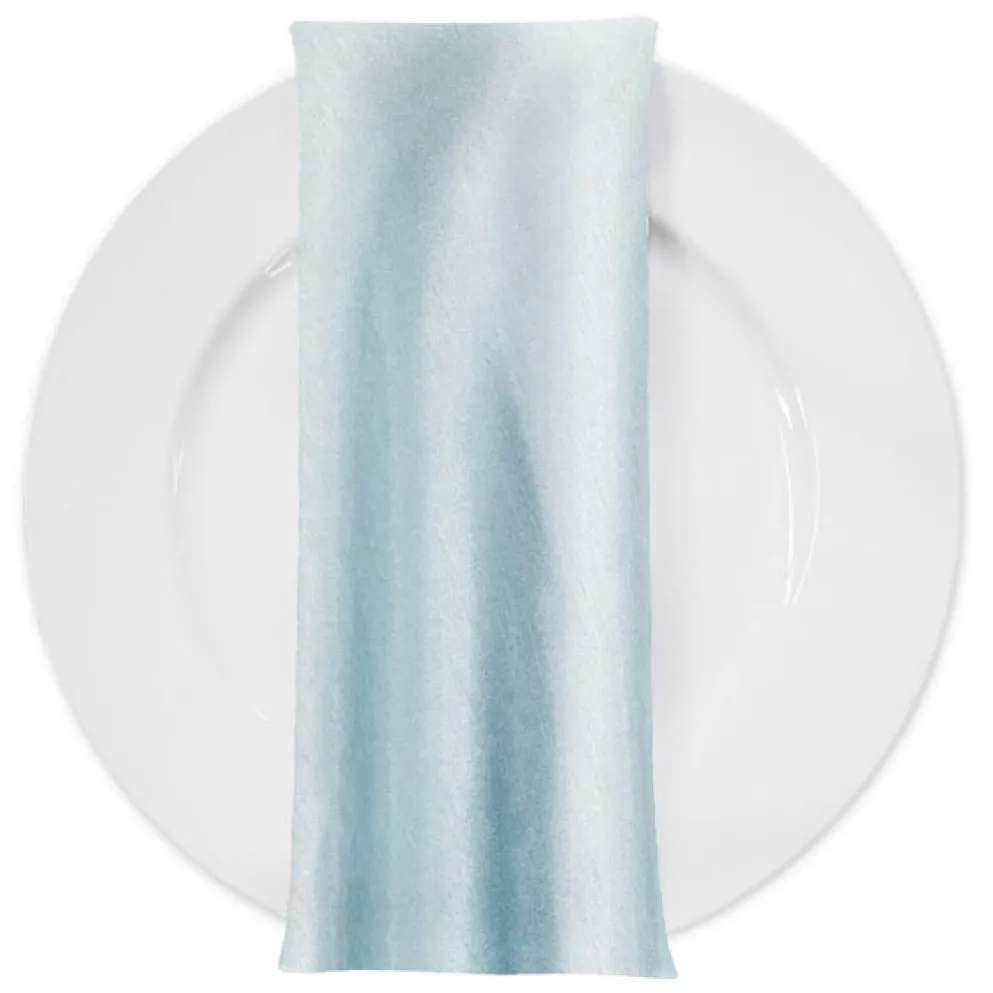 Shantung Satin (Reversible) Table Napkin in Baby Blue