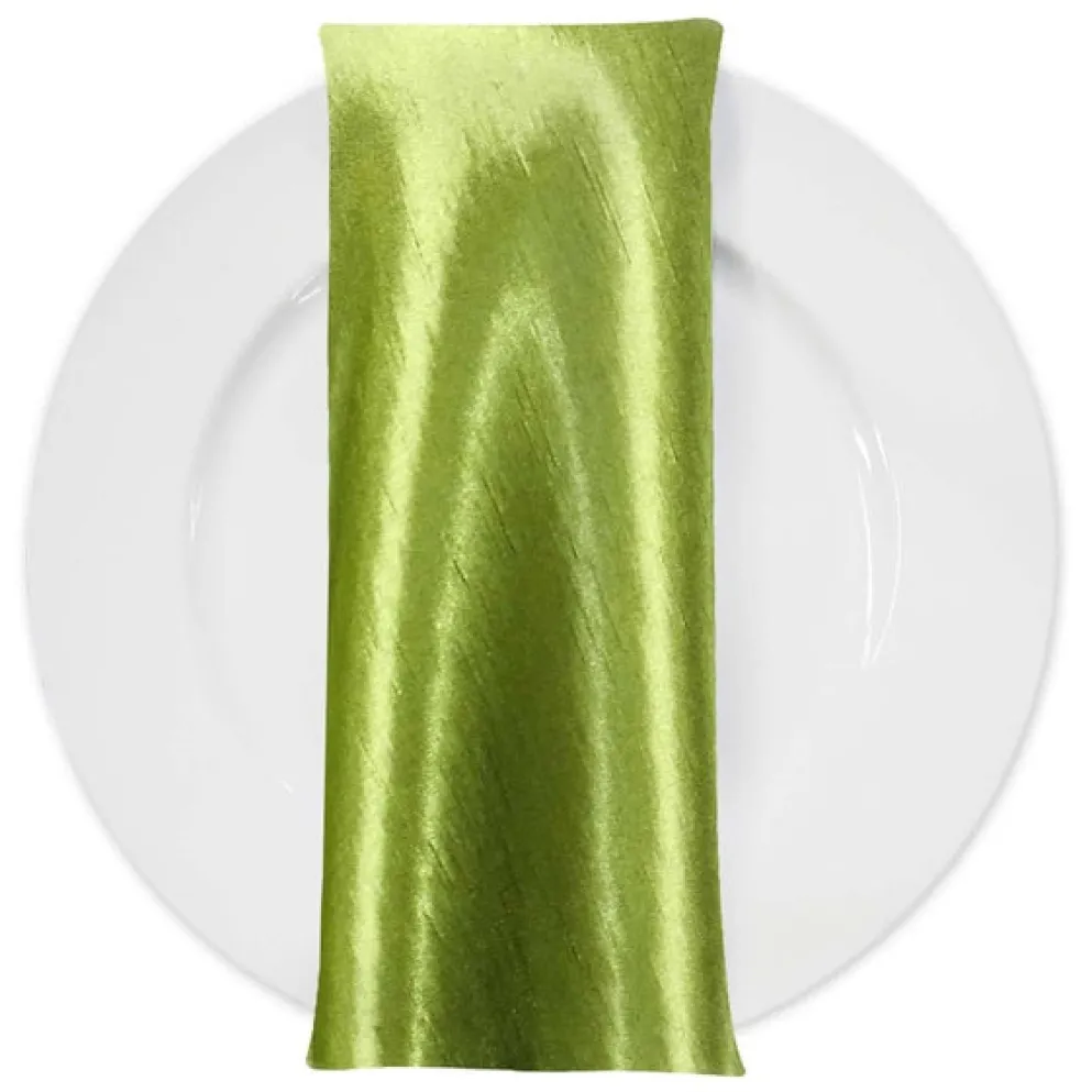 Shantung Satin (Reversible) Table Napkin in Willow Green