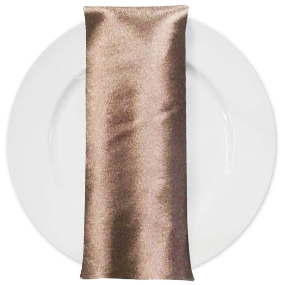 Shantung Satin (Reversible) Table Napkin in Khaki