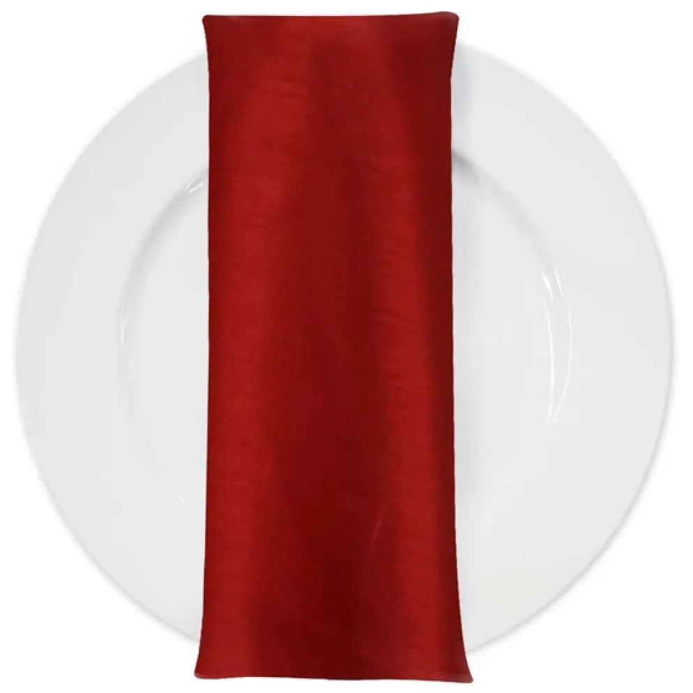 Shantung Satin (Reversible) Table Napkin in Red Dk