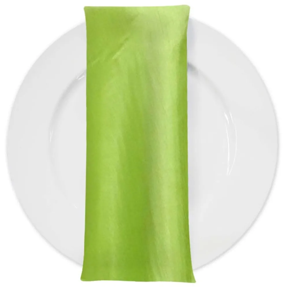 Shantung Satin (Reversible) Table Napkin in Lime
