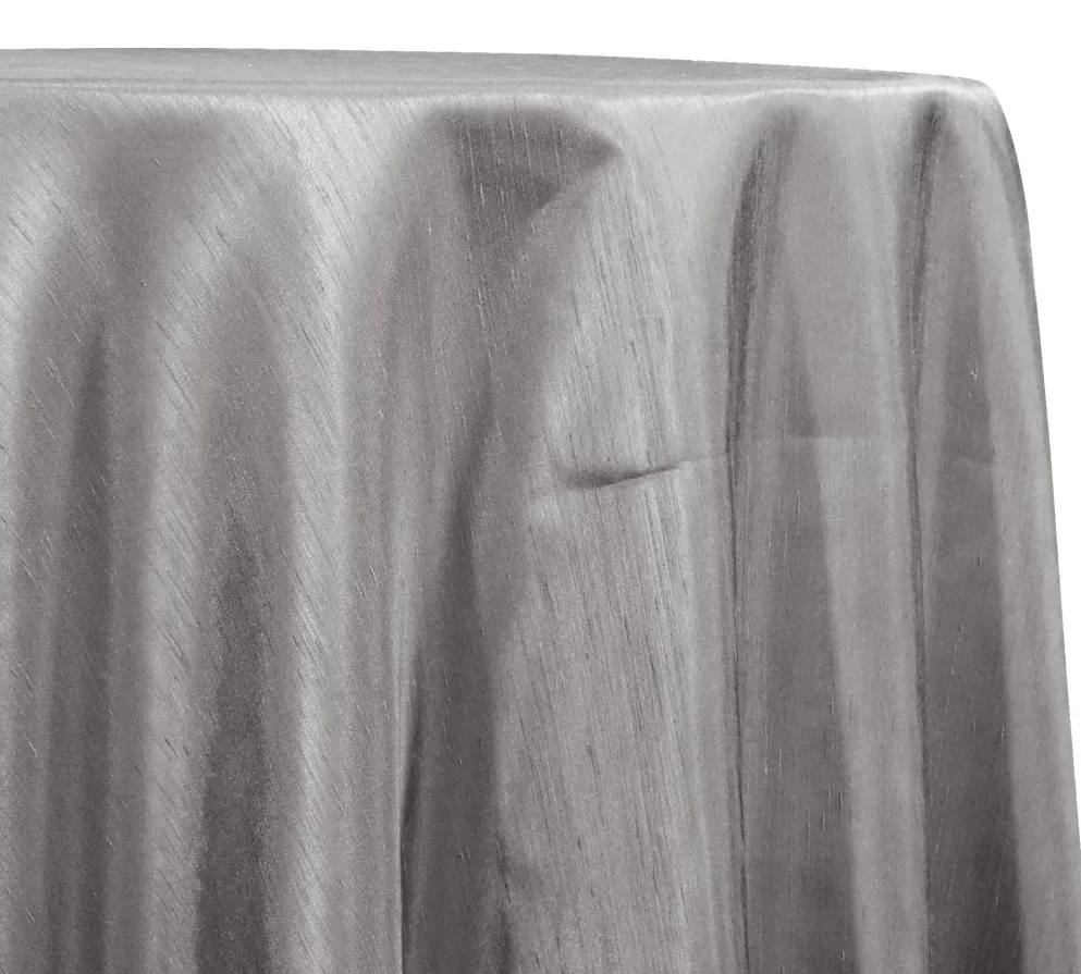 Shantung Satin (Reversible) Table Linen in Silver