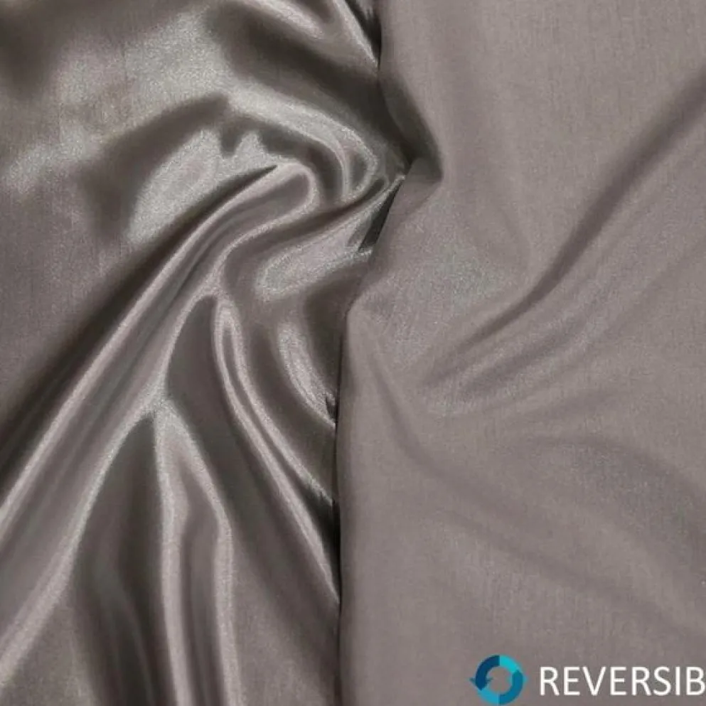 Shantung Satin (Reversible) Table Linen in Silver