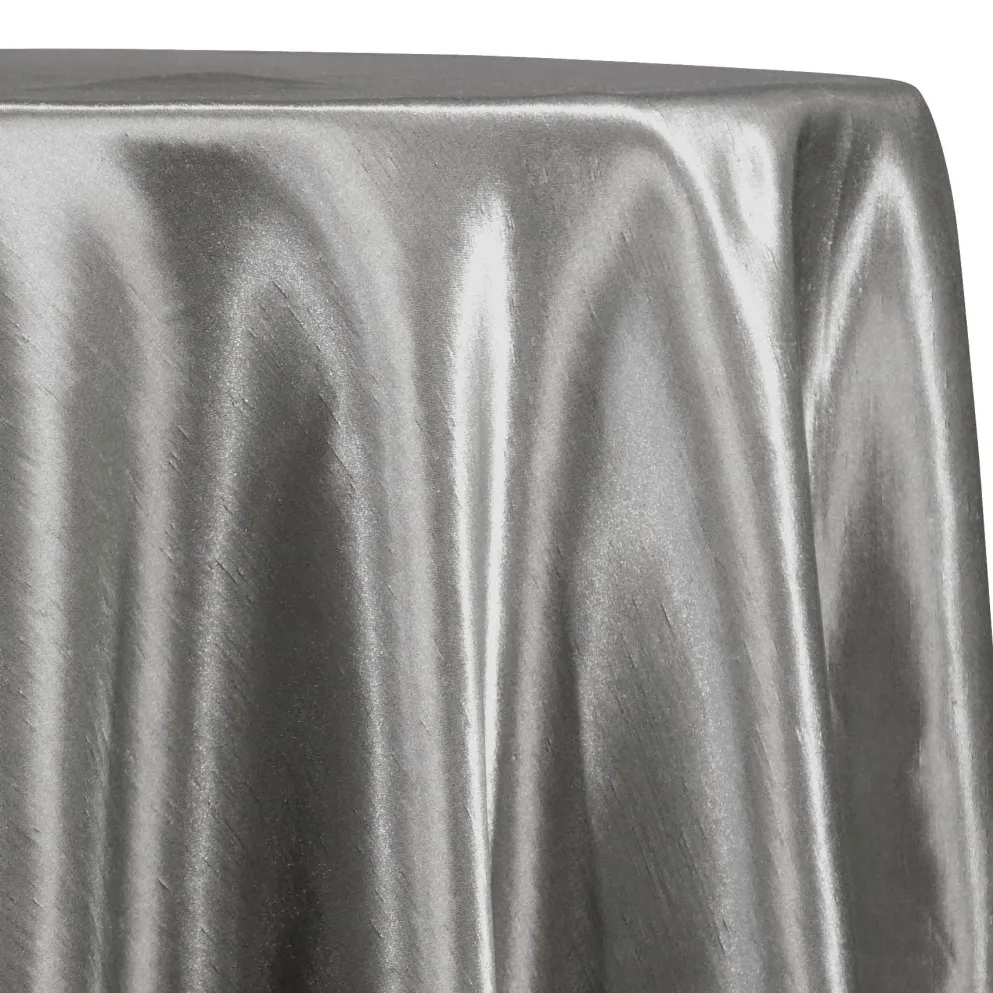 Shantung Satin (Reversible) Table Linen in Silver