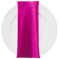 Shantung Satin (Reversible) Table Napkin in Magenta