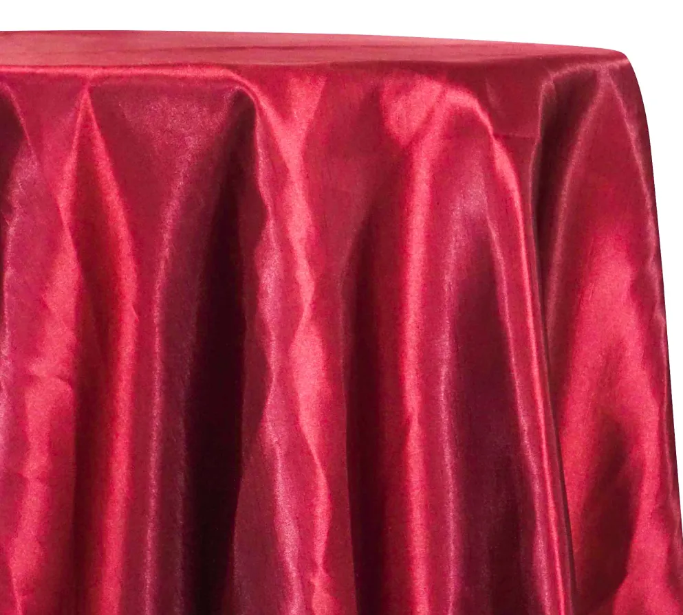 Shantung Satin (Reversible) Table Linen in Burgundy