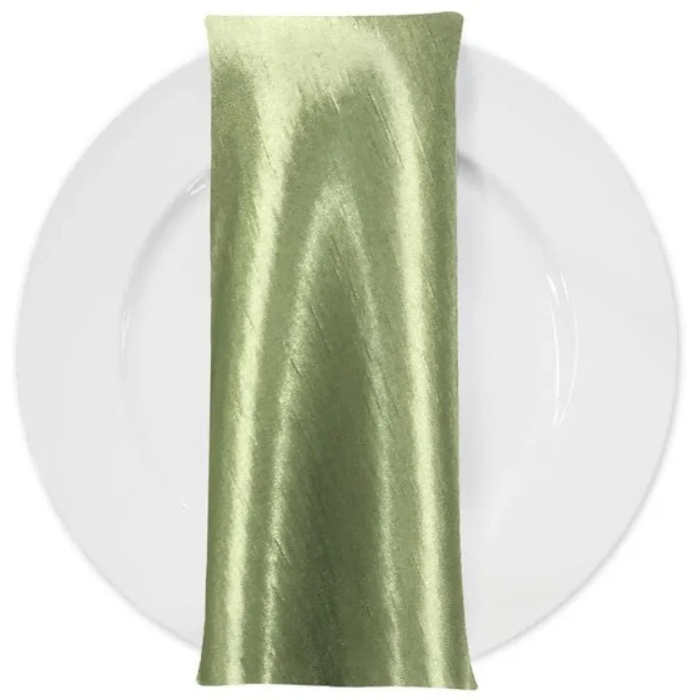 Shantung Satin (Reversible) Table Napkin in Sage
