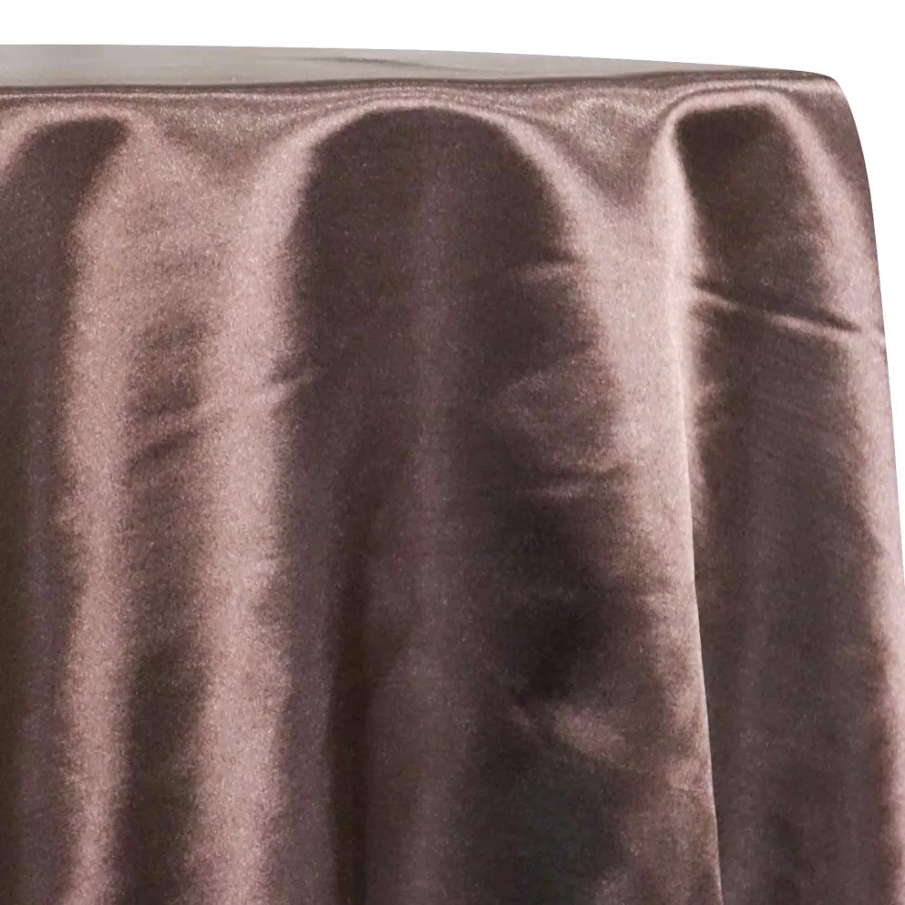 Shantung Satin (Reversible) Table Linen in Mocha