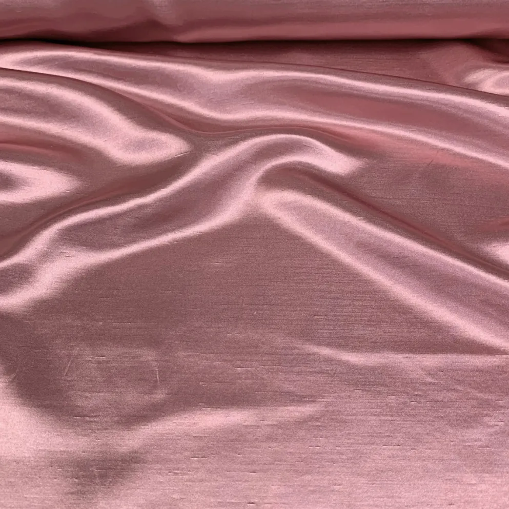 Shantung Satin (Reversible) Table Linen in Dusty Rose