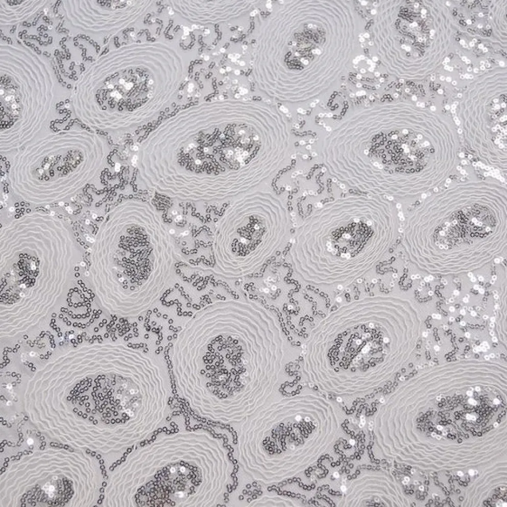 Sienna Design Table Runner in Silver White