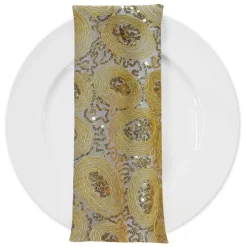 Sienna Design (w/ Poly Lining) Table Napkin in Gold