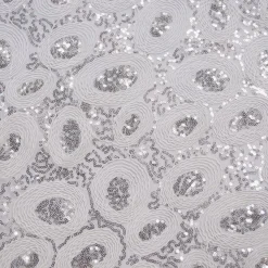 Sienna Design (w/ Poly Lining) Table Napkin in Silver and White