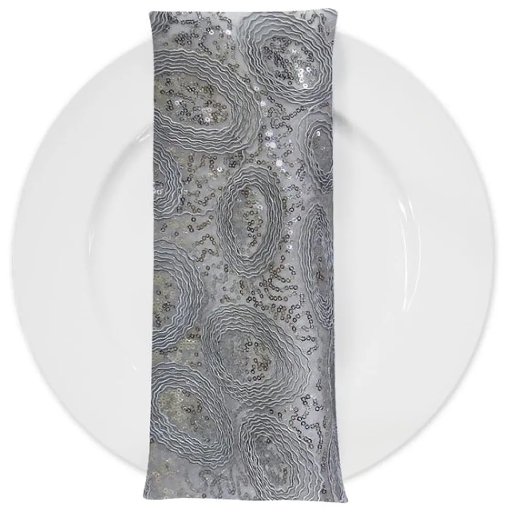 Sienna Design (w/ Poly Lining) Table Napkin in Silver