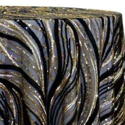 Skyfall Sequins Table Linen in Black and Gold