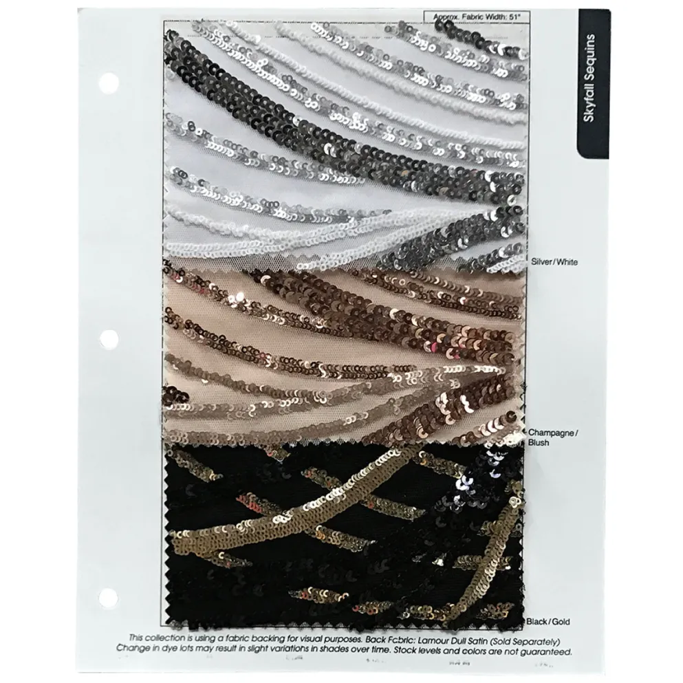 Skyfall Sequins Table Linen in Silver and White
