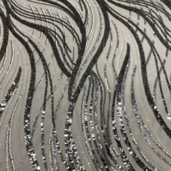 Skyfall Sequins Table Linen in Silver and Silver