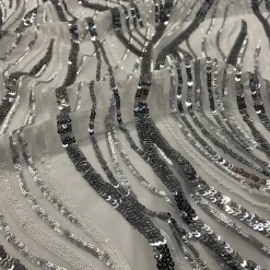 Skyfall Sequins Table Runner in Silver and Silver