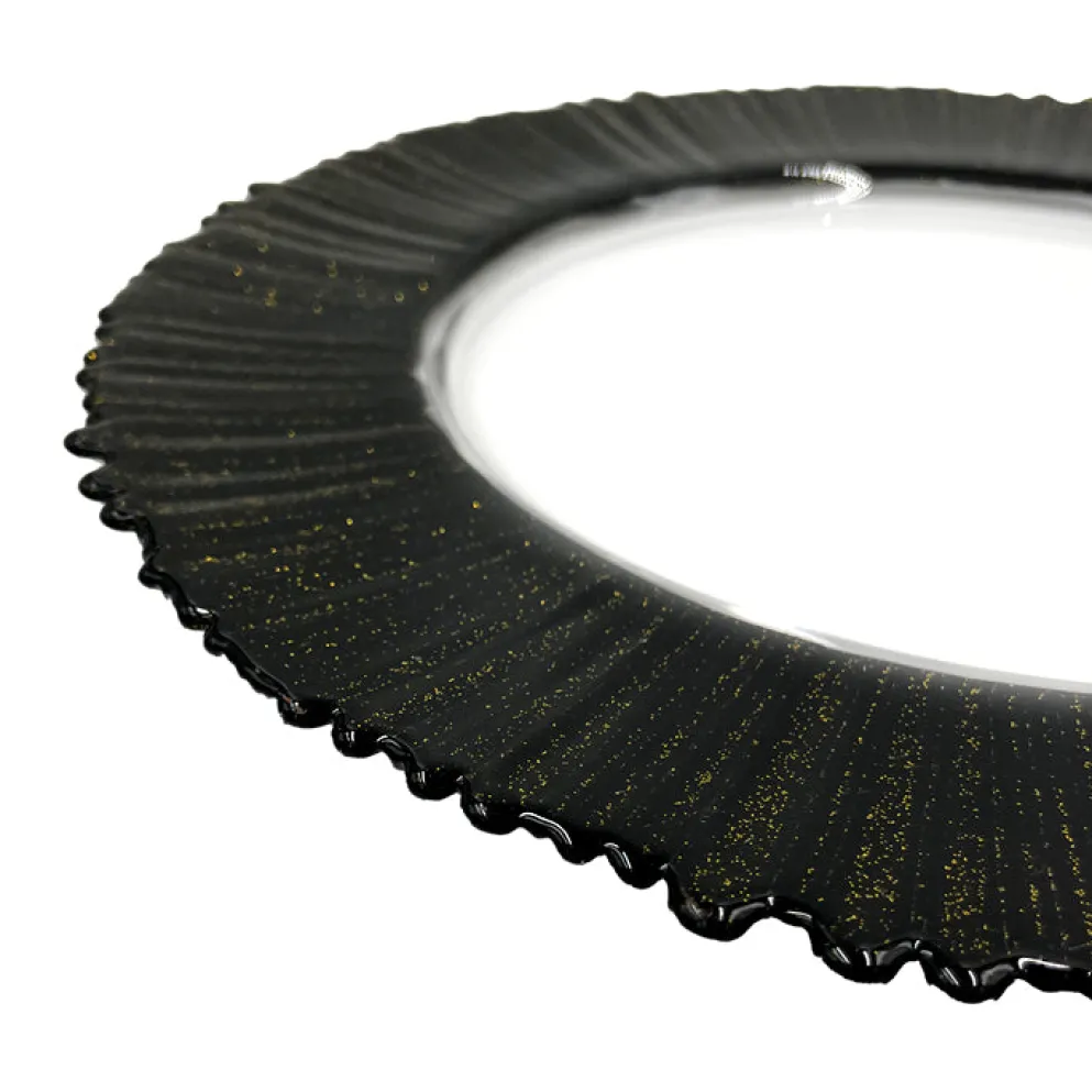 Solar - Glass Charger Plate in Black/Gold (Item # 0309-B)