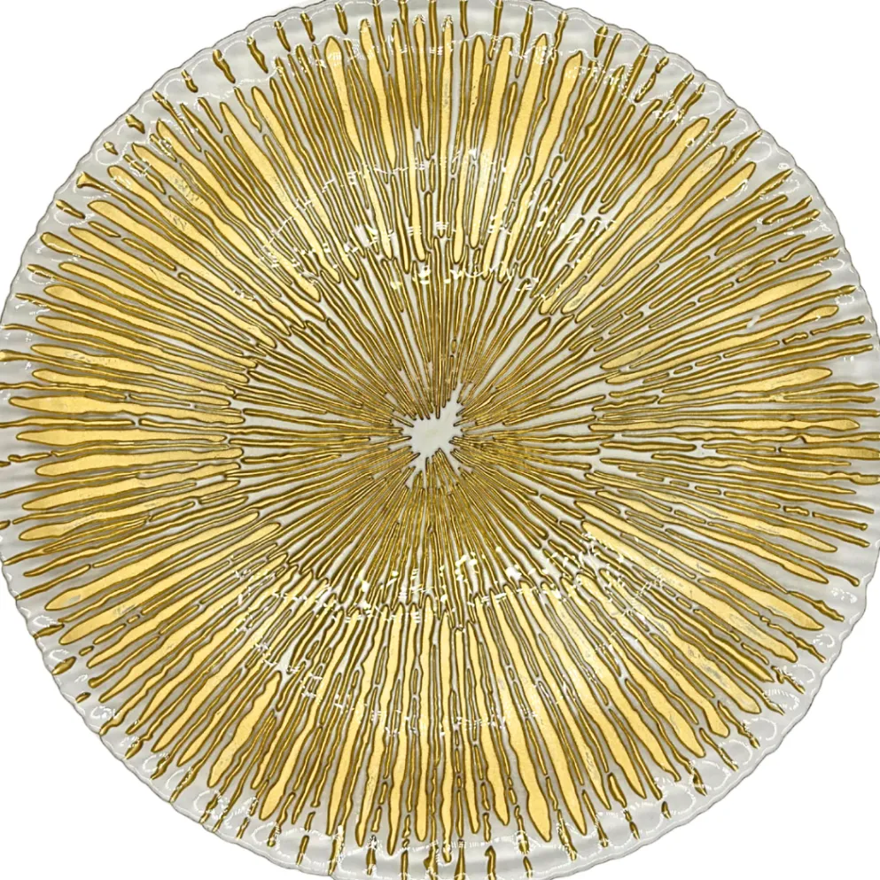 Solaris - Glass Charger Plate in Gold (Item # 0426)