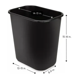 Spandex 7 Gallon Office Trash Can Cover in Black