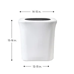 Spandex 7 Gallon Office Trash Can Cover in White