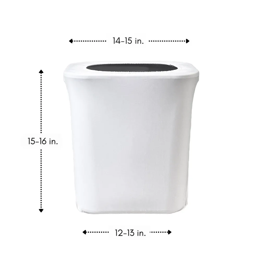 Spandex 7 Gallon Office Trash Can Cover in White