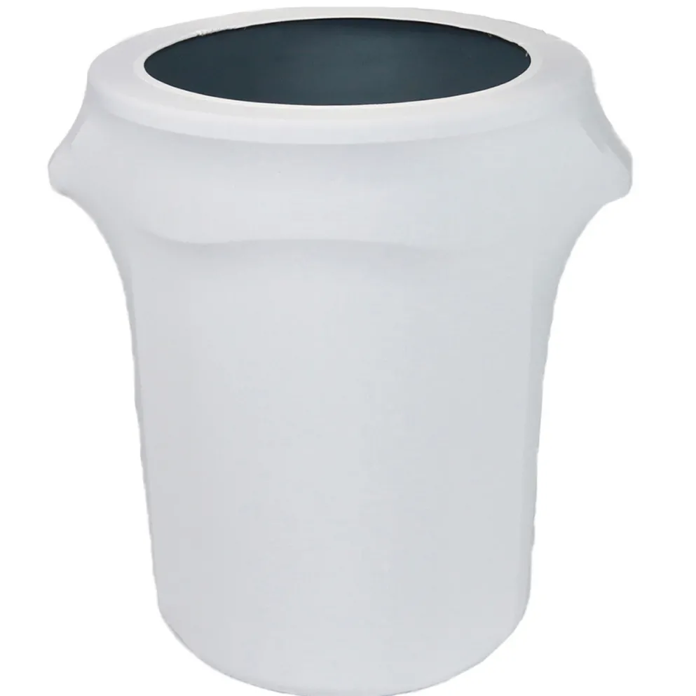 Spandex 32 Gallon Trash Can Cover in White