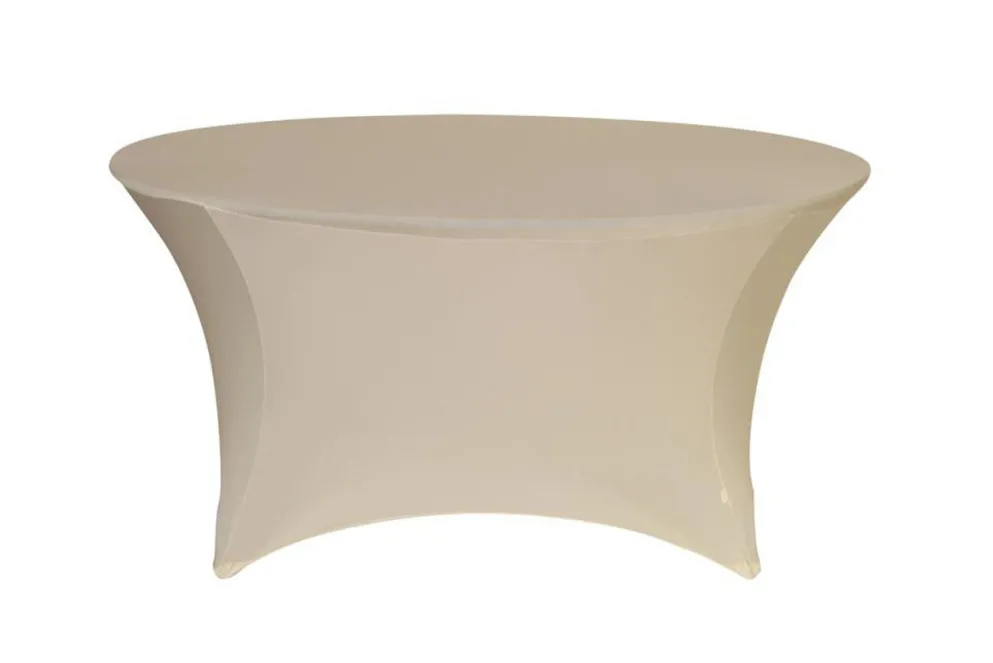 Spandex (5') Round Table Cover in Ivory