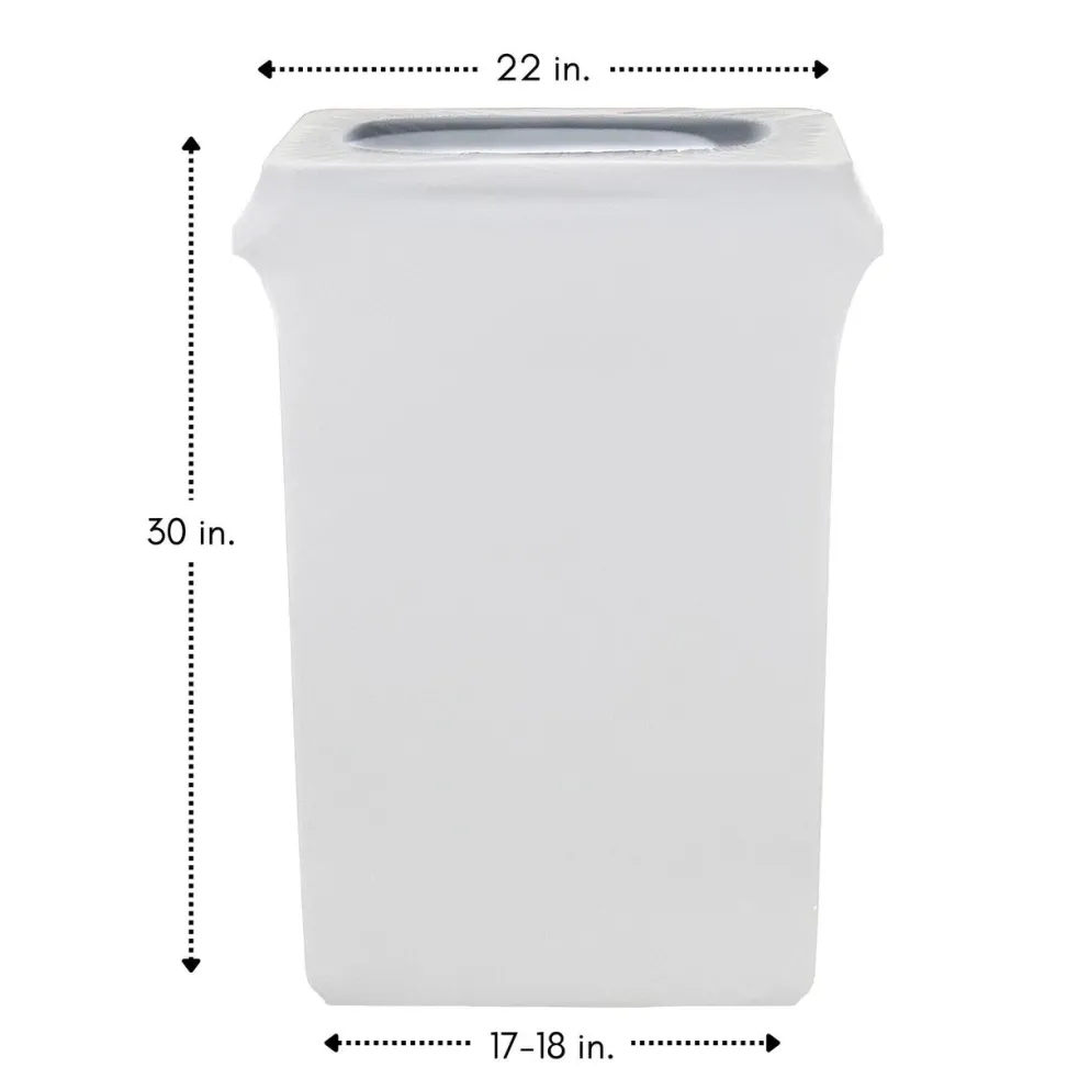 Spandex (Slim Jim) 23 Gallon Trash Can Cover in White