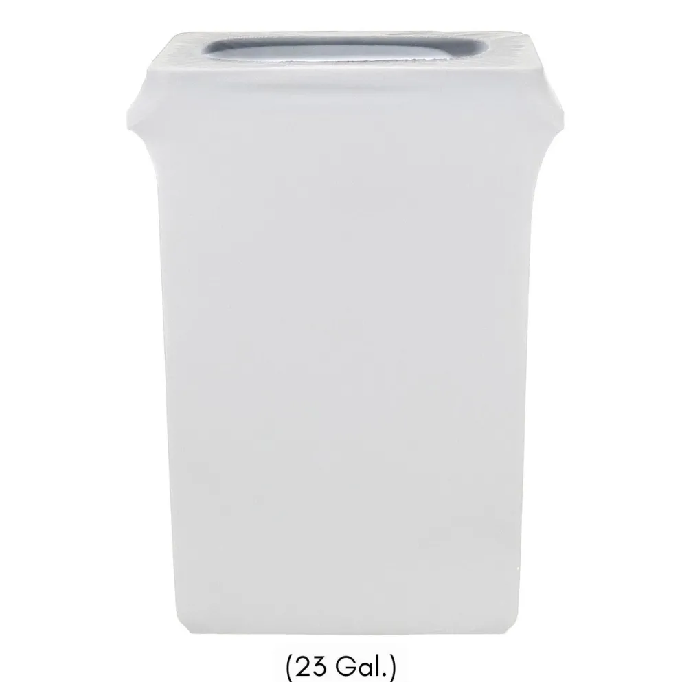 Spandex (Slim Jim) 23 Gallon Trash Can Cover in White