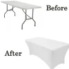 Spandex (6'x30") Banquet Table Cover in White
