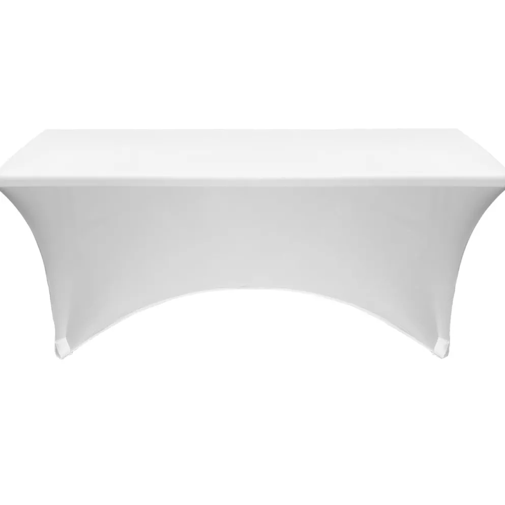 Spandex (6'x30") Banquet Table Cover in White