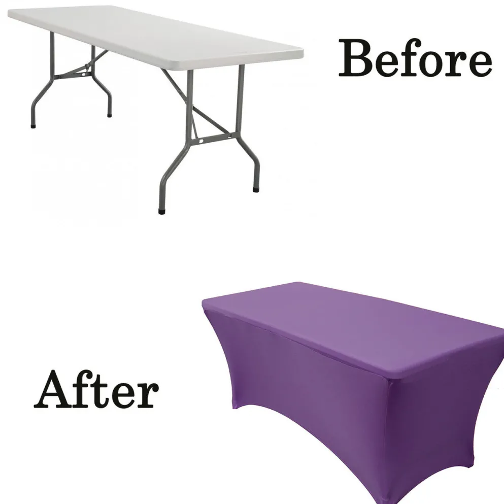 Spandex (8'x30") Banquet Table Cover in Purple