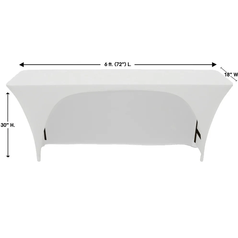 Spandex (6'x18") Classroom Banquet Table Cover in White