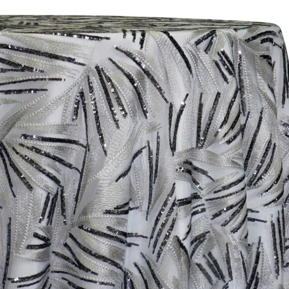 Sparkle Sequins Table Linen in Silver and Silver