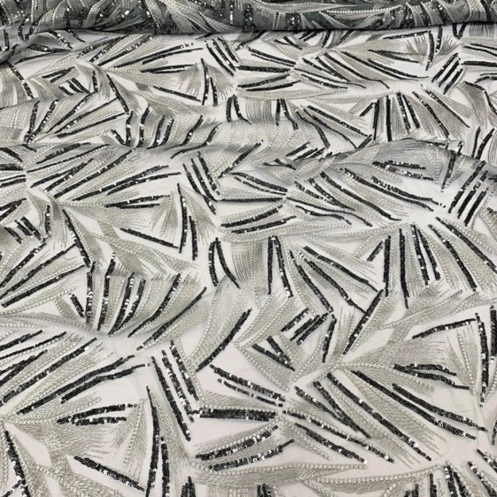 Sparkle Sequins Table Runner in Silver and Silver