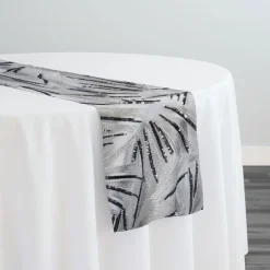 Sparkle Sequins Table Runner in Silver and Silver